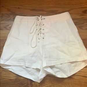 High waisted linen shorts